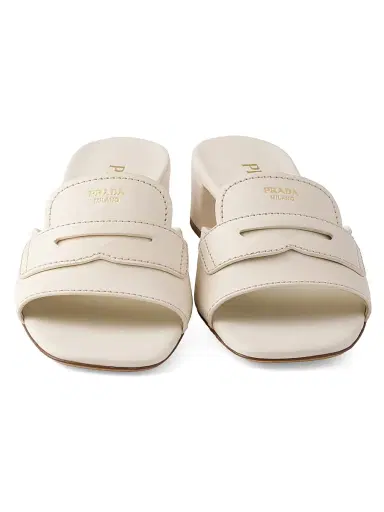 Prada Women's Leather Mules - Beige Khaki | Thumbnail 2 Prada Women's Leather Mules - Beige Khaki | Thumbnail 2