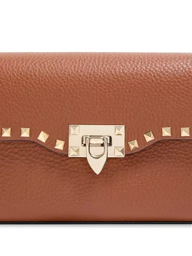 Valentino Garavani Women's Small Rockstud Grainy Calfskin Crossbody Bag - Saddle Brown | Thumbnail 7 Valentino Garavani Women's Small Rockstud Grainy Calfskin Crossbody Bag - Saddle Brown | Thumbnail 7