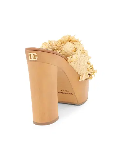 Dolce & Gabbana Women's Knotted Raffia Platform Sandals - Legno Sabbia - Size 10.5 | Thumbnail 3 Dolce & Gabbana Women's Knotted Raffia Platform Sandals - Legno Sabbia - Size 10.5 | Thumbnail 3