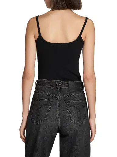 Versace Women's Rib-Knit Stretch Cotton Tank - Black - Size XL | Thumbnail 5 Versace Women's Rib-Knit Stretch Cotton Tank - Black - Size XL | Thumbnail 5