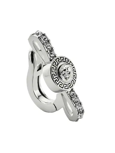 Versace Women's Medusa Silvertone & Glass Crystal Earrings - Crystal | Thumbnail 2 Versace Women's Medusa Silvertone & Glass Crystal Earrings - Crystal | Thumbnail 2
