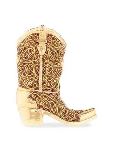Judith Leiber Couture Women's Crystal-Embellished Cowboy-Boot Convertible Clutch - Champagne Brown Multi | Thumbnail 3 Judith Leiber Couture Women's Crystal-Embellished Cowboy-Boot Convertible Clutch - Champagne Brown Multi | Thumbnail 3