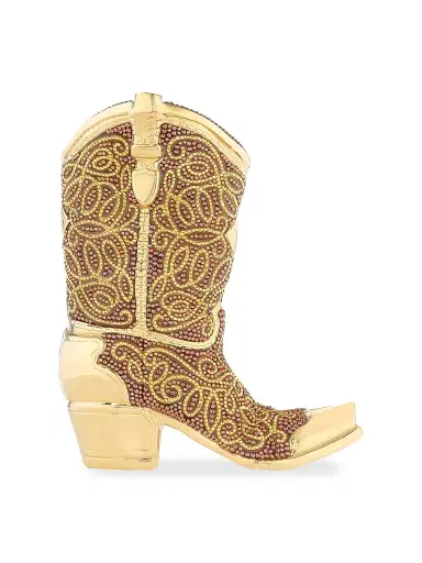 Judith Leiber Couture Women's Crystal-Embellished Cowboy-Boot Convertible Clutch - Champagne Brown Multi | Thumbnail 1 Judith Leiber Couture Women's Crystal-Embellished Cowboy-Boot Convertible Clutch - Champagne Brown Multi | Thumbnail 1