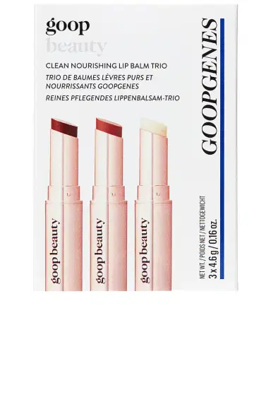goop beauty goop beautygenes Clean Nourishing Lip Balm Trio, Rose + Garnet | Thumbnail 4 goop beauty goop beautygenes Clean Nourishing Lip Balm Trio, Rose + Garnet | Thumbnail 4
