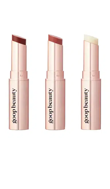 goop beauty goop beautygenes Clean Nourishing Lip Balm Trio, Rose + Garnet | Thumbnail 1 goop beauty goop beautygenes Clean Nourishing Lip Balm Trio, Rose + Garnet | Thumbnail 1