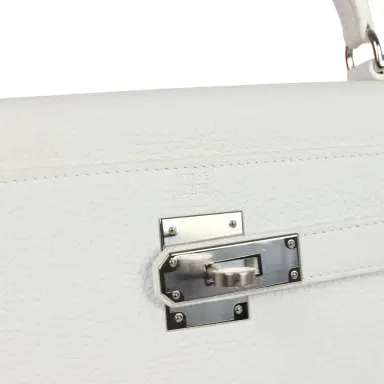 HERMÈS Hermes Kelly Retourne 28 White Clemence Palladium Hardware | Thumbnail 7 HERMÈS Hermes Kelly Retourne 28 White Clemence Palladium Hardware | Thumbnail 7