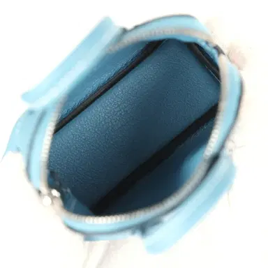 HERMÈS Hermes Mini Bolide Shark Bag Charm Blue Jean, Black and White Swift Palladium Hardware | Thumbnail 8 HERMÈS Hermes Mini Bolide Shark Bag Charm Blue Jean, Black and White Swift Palladium Hardware | Thumbnail 8