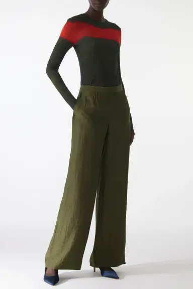 Jason Wu Collection CRINKLED SATIN STRAIGHT- LEG TROUSERS | Thumbnail 2 Jason Wu Collection CRINKLED SATIN STRAIGHT- LEG TROUSERS | Thumbnail 2