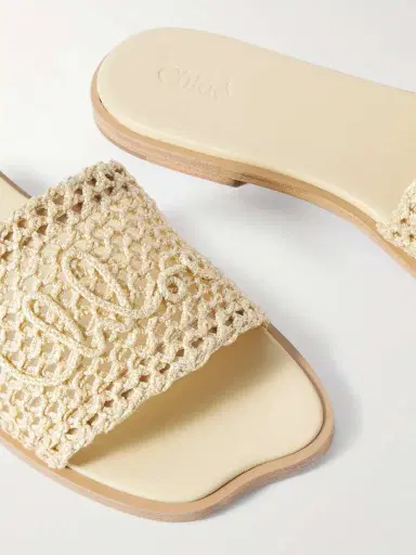 Chloé Flower Crocheted Slides | Thumbnail 4 Chloé Flower Crocheted Slides | Thumbnail 4
