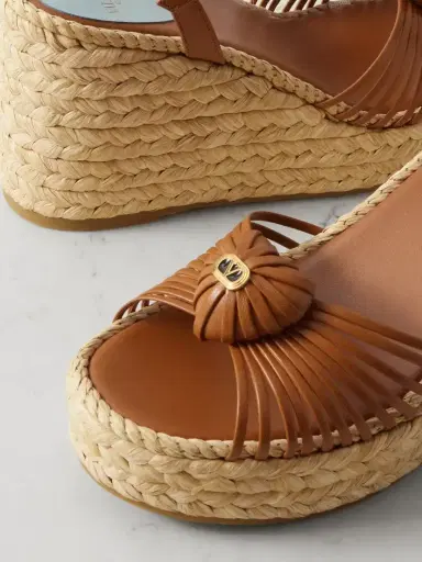 Valentino Garavani Royal 100 Leather Wedge Sandals | Thumbnail 4 Valentino Garavani Royal 100 Leather Wedge Sandals | Thumbnail 4