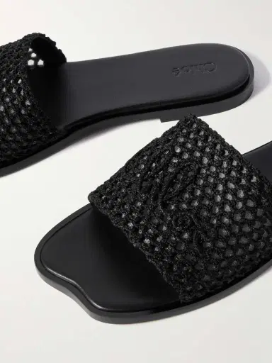 Chloé Flower Crocheted Slides | Thumbnail 4 Chloé Flower Crocheted Slides | Thumbnail 4