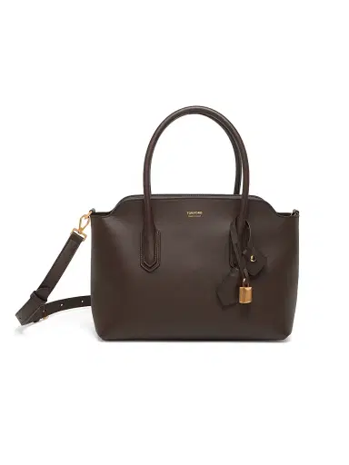 TOM FORD Women's Alexander Leather Top Handle Bag - Chocolate | Thumbnail 1 TOM FORD Women's Alexander Leather Top Handle Bag - Chocolate | Thumbnail 1
