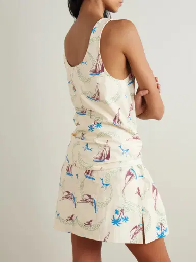 Rabanne Bow-detailed Printed Cotton Mini Dress | Thumbnail 4 Rabanne Bow-detailed Printed Cotton Mini Dress | Thumbnail 4