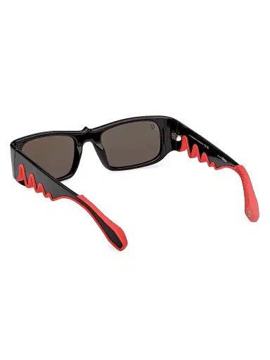 Christian Louboutin Women's Loubishark 53MM Rectangular Sunglasses - Black Smoke Red | Thumbnail 4 Christian Louboutin Women's Loubishark 53MM Rectangular Sunglasses - Black Smoke Red | Thumbnail 4