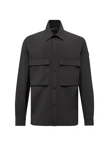 Moncler Men's Pocketed Snap Closure Shirt - Black | Thumbnail 1 Moncler Men's Pocketed Snap Closure Shirt - Black | Thumbnail 1