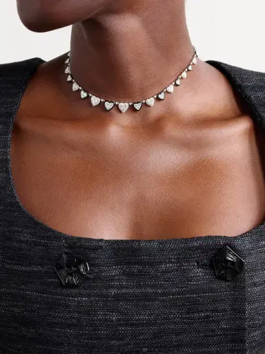 Kamyen Heart 18-karat White Gold, Diamond And Enamel Choker | Thumbnail 2 Kamyen Heart 18-karat White Gold, Diamond And Enamel Choker | Thumbnail 2