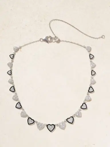 Kamyen Heart 18-karat White Gold, Diamond And Enamel Choker | Thumbnail 4 Kamyen Heart 18-karat White Gold, Diamond And Enamel Choker | Thumbnail 4
