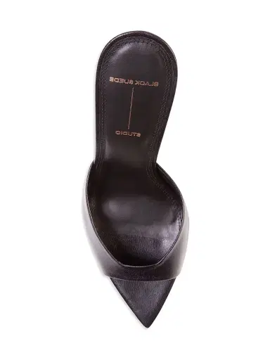 Black Suede Studio Women's Brea Leather Mules - Black Leather | Thumbnail 4 Black Suede Studio Women's Brea Leather Mules - Black Leather | Thumbnail 4