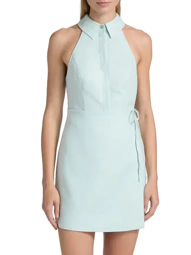 Hevron Women's Lauren Linen Minidress - Seafoam | Thumbnail 3 Hevron Women's Lauren Linen Minidress - Seafoam | Thumbnail 3