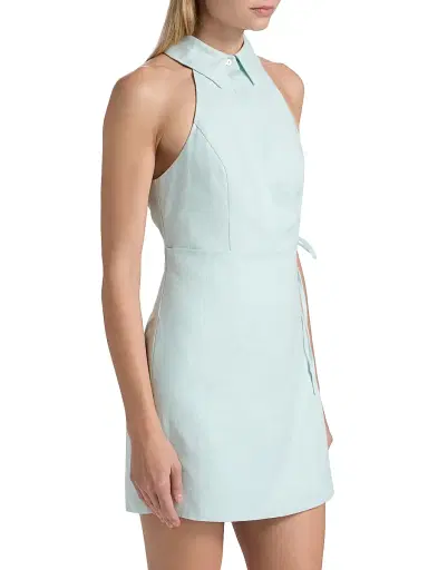 Hevron Women's Lauren Linen Minidress - Seafoam | Thumbnail 4 Hevron Women's Lauren Linen Minidress - Seafoam | Thumbnail 4