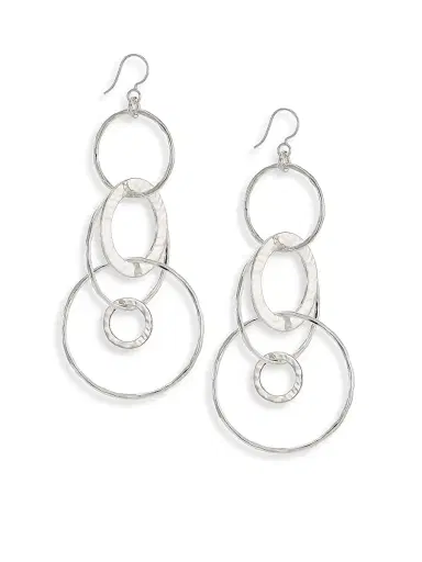 Ippolita Women's Classico Jumbo Sterling Silver Hammered Jet Set Earrings - Silver | Thumbnail 1 Ippolita Women's Classico Jumbo Sterling Silver Hammered Jet Set Earrings - Silver | Thumbnail 1