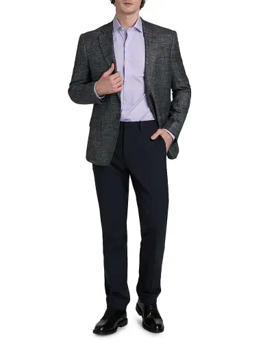 Emporio Armani Men's Textured Wool-Blend Sport Coat - Grey - Size 44 | Thumbnail 2 Emporio Armani Men's Textured Wool-Blend Sport Coat - Grey - Size 44 | Thumbnail 2