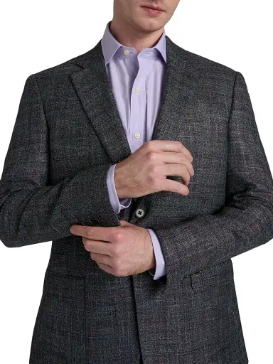 Emporio Armani Men's Textured Wool-Blend Sport Coat - Grey - Size 44 | Thumbnail 6 Emporio Armani Men's Textured Wool-Blend Sport Coat - Grey - Size 44 | Thumbnail 6