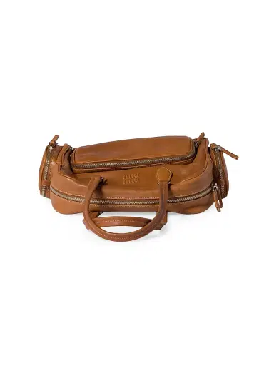 Miu Miu Women's Pocket Nappa Leather Top-Handle Bag - Brown | Thumbnail 5 Miu Miu Women's Pocket Nappa Leather Top-Handle Bag - Brown | Thumbnail 5