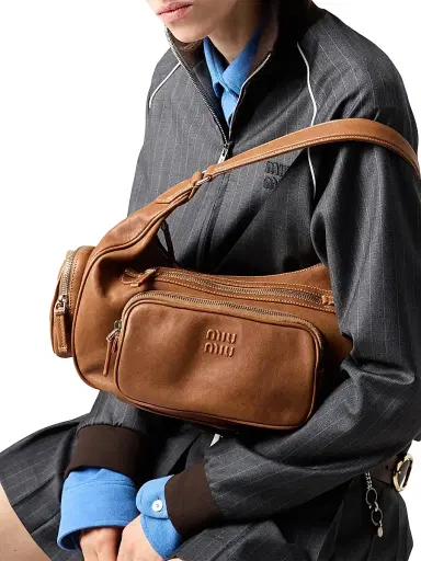 Miu Miu Women's Pocket Nappa Leather Top-Handle Bag - Brown | Thumbnail 8 Miu Miu Women's Pocket Nappa Leather Top-Handle Bag - Brown | Thumbnail 8