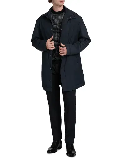 Emporio Armani Men's Caban Stand Collar Coat - Navy - Size 44 | Thumbnail 2 Emporio Armani Men's Caban Stand Collar Coat - Navy - Size 44 | Thumbnail 2