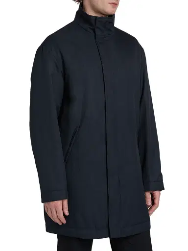 Emporio Armani Men's Caban Stand Collar Coat - Navy - Size 44 | Thumbnail 4 Emporio Armani Men's Caban Stand Collar Coat - Navy - Size 44 | Thumbnail 4