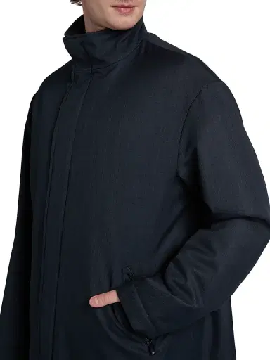 Emporio Armani Men's Caban Stand Collar Coat - Navy - Size 44 | Thumbnail 6 Emporio Armani Men's Caban Stand Collar Coat - Navy - Size 44 | Thumbnail 6