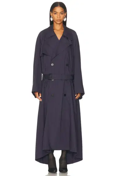 Balenciaga Draped Neck Trench Coat | Thumbnail 2 Balenciaga Draped Neck Trench Coat | Thumbnail 2