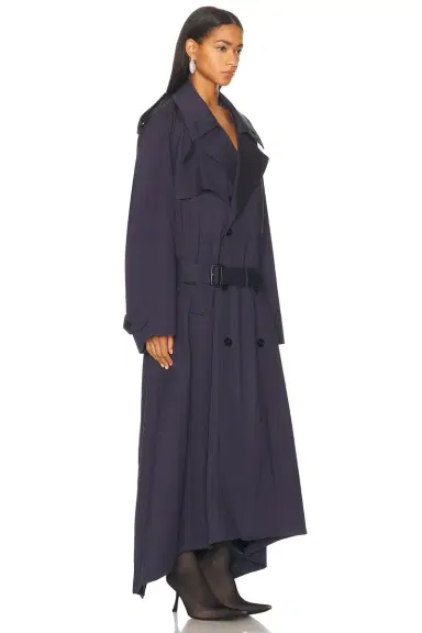 Balenciaga Draped Neck Trench Coat | Thumbnail 3 Balenciaga Draped Neck Trench Coat | Thumbnail 3