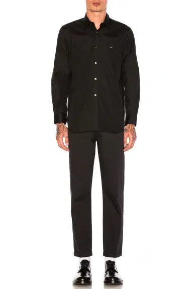 COMME des GARCONS PLAY Small Black Emblem Cotton Button Down | Thumbnail 4 COMME des GARCONS PLAY Small Black Emblem Cotton Button Down | Thumbnail 4