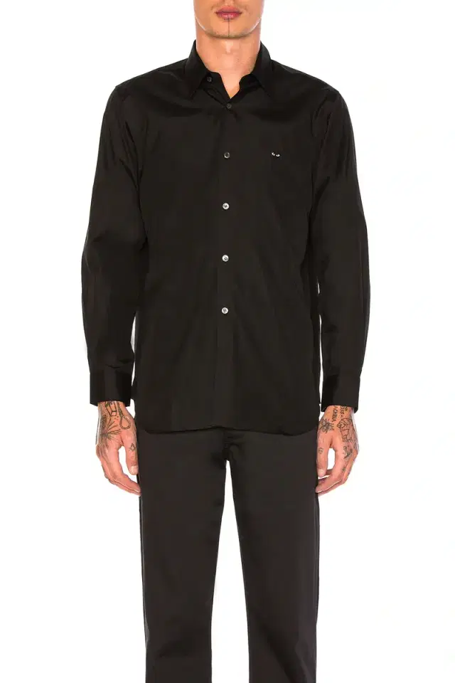 Small Black Emblem Cotton Button Down Small Black Emblem Cotton Button Down