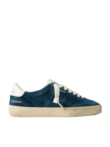 Golden Goose Soul-Star Distressed Leather-Trimmed Suede Sneakers - Men | Thumbnail 1 Golden Goose Soul-Star Distressed Leather-Trimmed Suede Sneakers - Men | Thumbnail 1