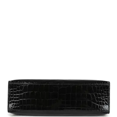 HERMÈS Hermes Kelly Pochette Black Shiny Porosus Crocodile Gold Hardware | Thumbnail 6 HERMÈS Hermes Kelly Pochette Black Shiny Porosus Crocodile Gold Hardware | Thumbnail 6