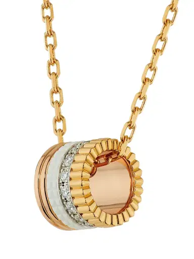 Boucheron Women's Quatre White Edition Tri-Tone 18K Gold, 0.23 TCW Diamond & HyCeram Pendant Necklace - Yellow Gold | Thumbnail 5 Boucheron Women's Quatre White Edition Tri-Tone 18K Gold, 0.23 TCW Diamond & HyCeram Pendant Necklace - Yellow Gold | Thumbnail 5