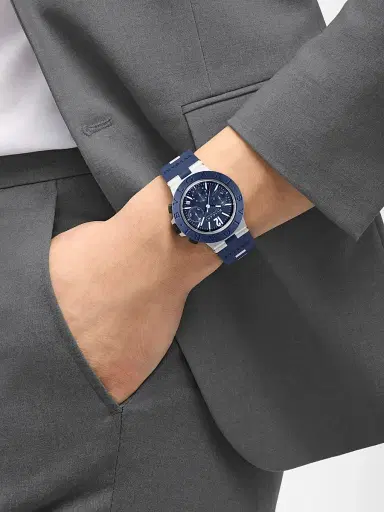 BVLGARI Women's Aluminum, Titanium & Rubber Chronograph Watch/41MM - Blue | Thumbnail 2 BVLGARI Women's Aluminum, Titanium & Rubber Chronograph Watch/41MM - Blue | Thumbnail 2