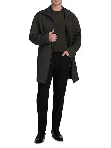 Emporio Armani Men's Caban Longline Coat - Grey | Thumbnail 2 Emporio Armani Men's Caban Longline Coat - Grey | Thumbnail 2
