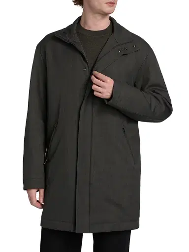 Emporio Armani Men's Caban Longline Coat - Grey | Thumbnail 3 Emporio Armani Men's Caban Longline Coat - Grey | Thumbnail 3
