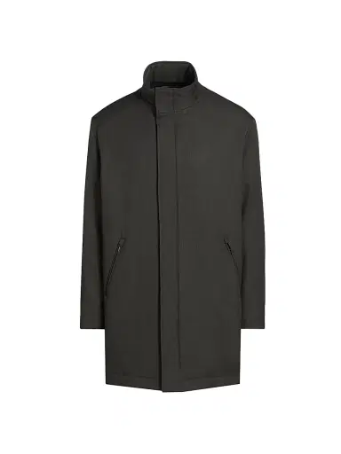 Emporio Armani Men's Caban Longline Coat - Grey | Thumbnail 1 Emporio Armani Men's Caban Longline Coat - Grey | Thumbnail 1