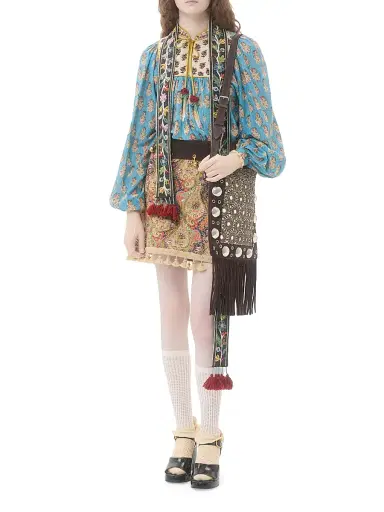 Valentino Garavani Women's Nellcote Embroidered Crossbody Bag - Brown Multicolor | Thumbnail 2 Valentino Garavani Women's Nellcote Embroidered Crossbody Bag - Brown Multicolor | Thumbnail 2