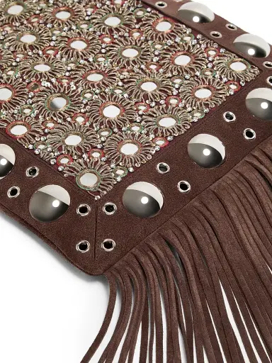 Valentino Garavani Women's Nellcote Embroidered Crossbody Bag - Brown Multicolor | Thumbnail 7 Valentino Garavani Women's Nellcote Embroidered Crossbody Bag - Brown Multicolor | Thumbnail 7