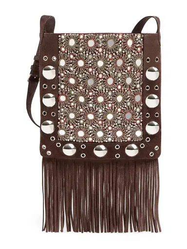 Valentino Garavani Women's Nellcote Embroidered Crossbody Bag - Brown Multicolor | Thumbnail 1 Valentino Garavani Women's Nellcote Embroidered Crossbody Bag - Brown Multicolor | Thumbnail 1