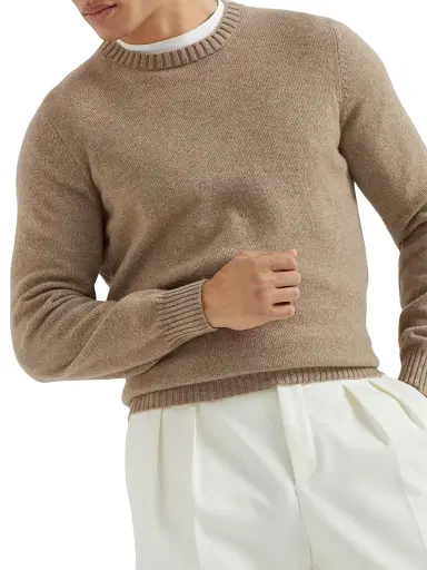 Brunello Cucinelli Men's Cashmere Sweater - Brown | Thumbnail 2 Brunello Cucinelli Men's Cashmere Sweater - Brown | Thumbnail 2