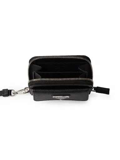 Prada Men's Saffiano Leather Coin Purse - Black | Thumbnail 2 Prada Men's Saffiano Leather Coin Purse - Black | Thumbnail 2