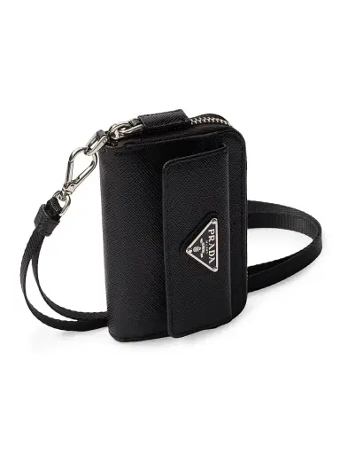 Prada Men's Saffiano Leather Coin Purse - Black | Thumbnail 3 Prada Men's Saffiano Leather Coin Purse - Black | Thumbnail 3