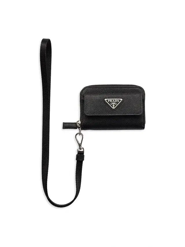 Men's Saffiano Leather Coin Purse - Black Men's Saffiano Leather Coin Purse - Black